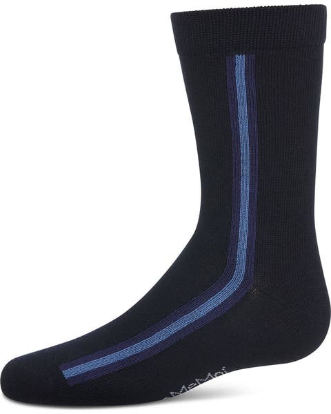 Stripe Fine-Gauge Crew Sock (Big Kid)