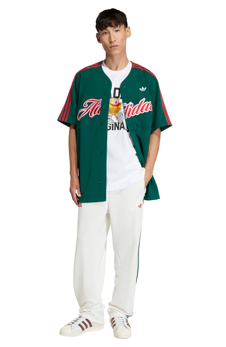 adidas Summer League Varsity Baseball Jersey, Alternate, color, Green/ Better Scarlet/