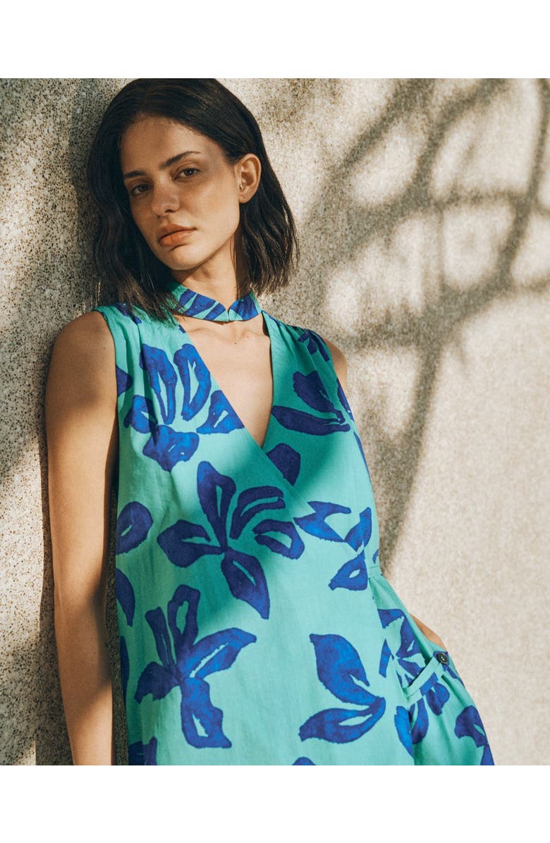 Lost Pattern NYC "Tropical Bliss" Maxi Vacation Dress, Alternate, color, Blue