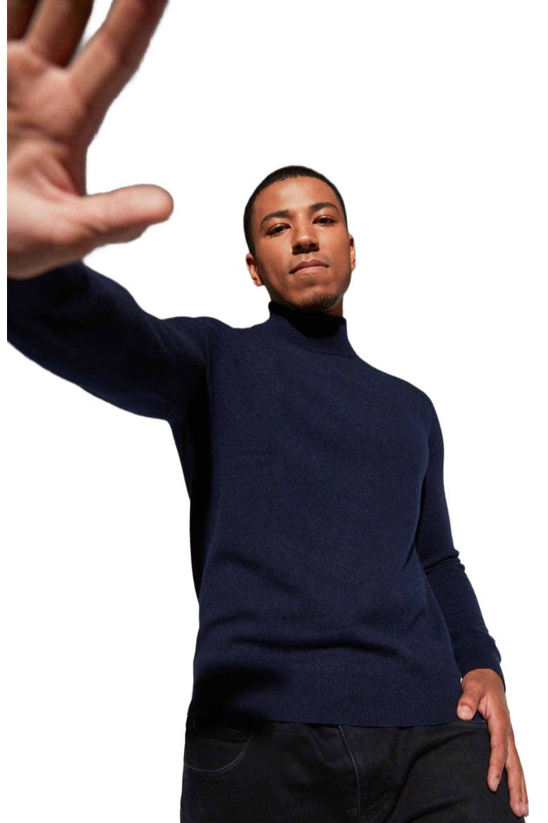 Essential Turtleneck Cashmere Sweater, Alternate, color, navy