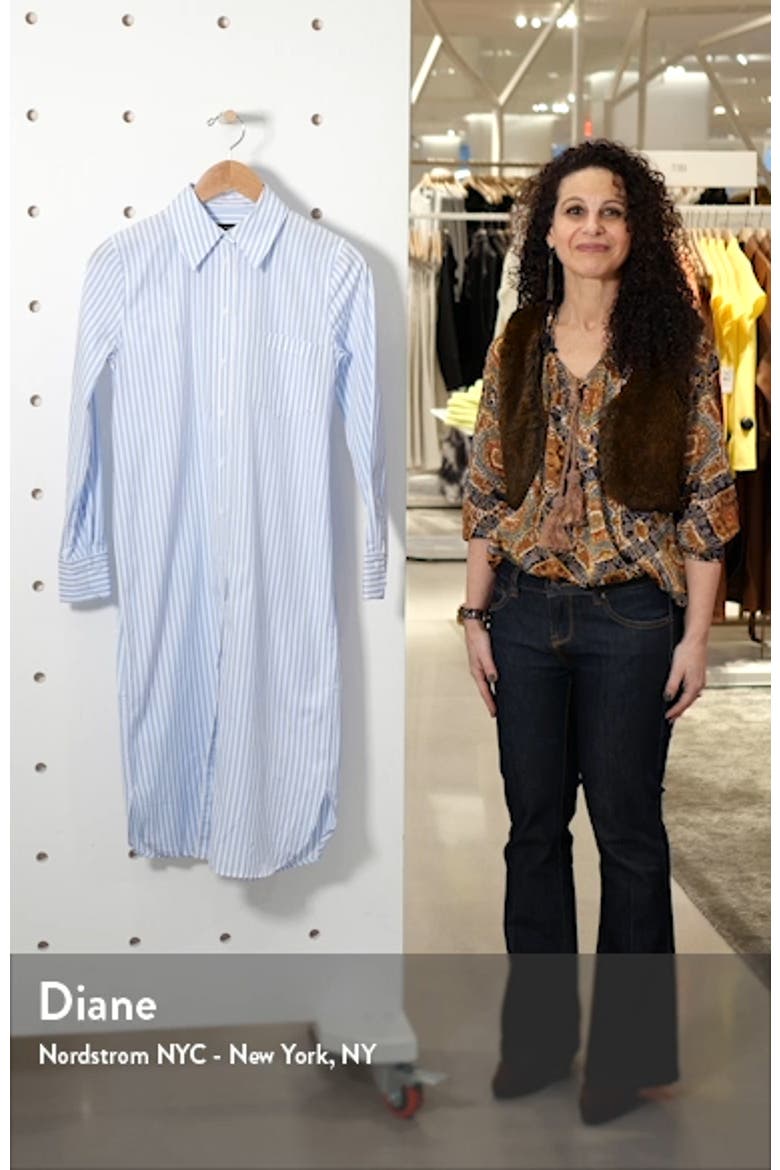 Stripe Long Sleeve Cotton Poplin Shirtdress video