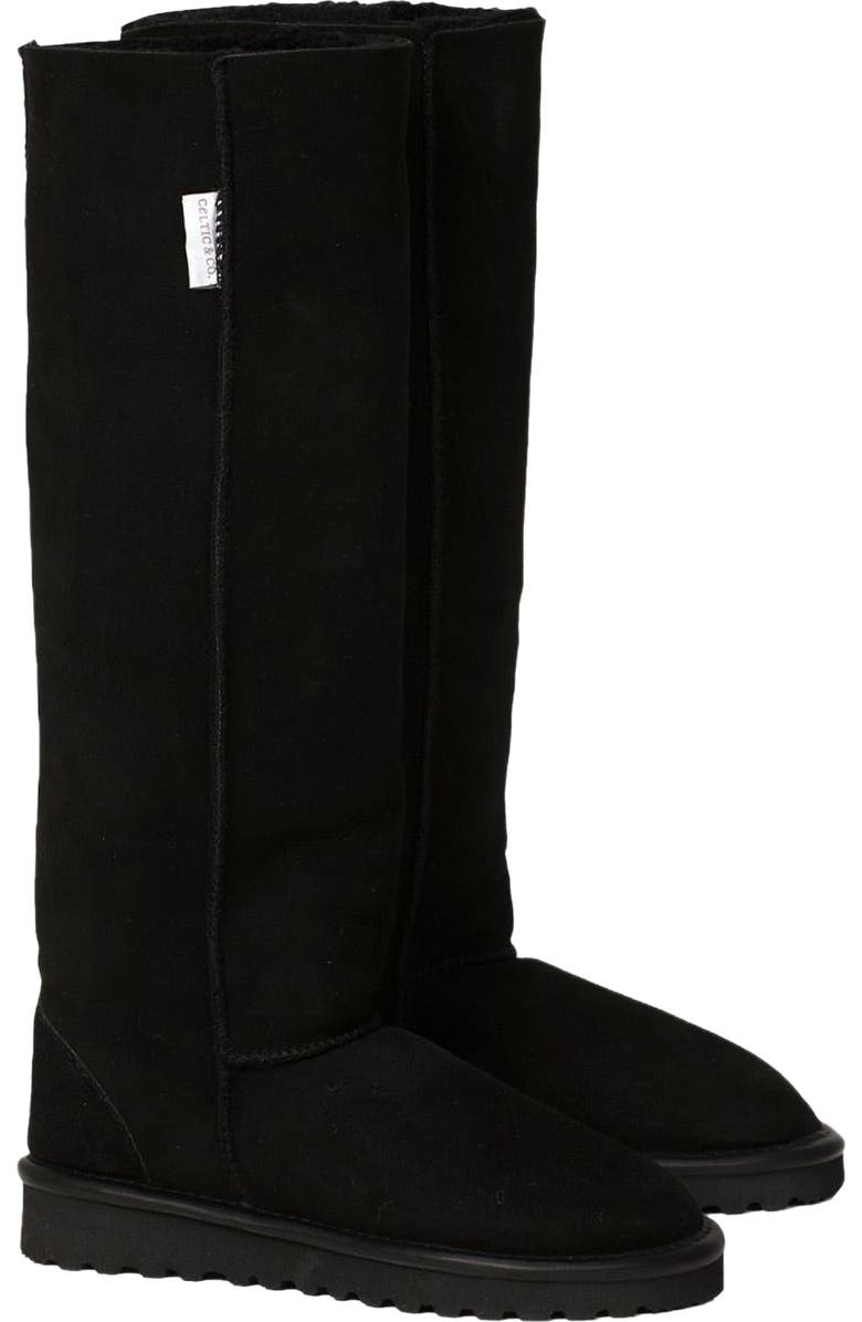Celtic & Co. Celt Shearling Knee Boot, Main, color, Black