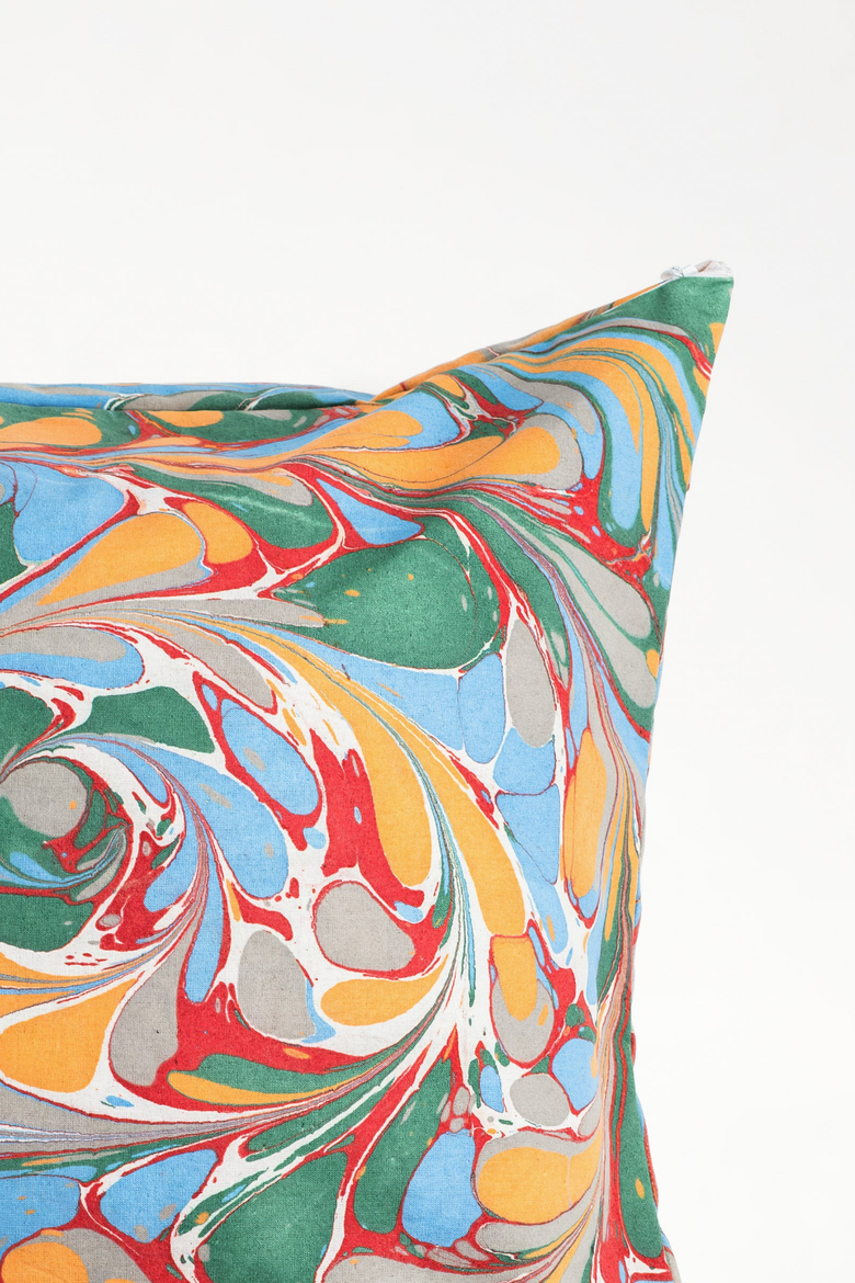 Marais Hand Marbled Square Pillow - Cover Only, Alternate, color, Multicolor