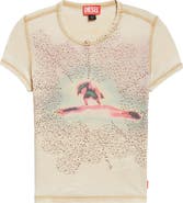 DIESEL® T-Uncuties Rhinestone Embellished Graphic T-Shirt