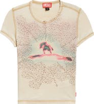 DIESEL® T-Uncuties Rhinestone Embellished Graphic T-Shirt