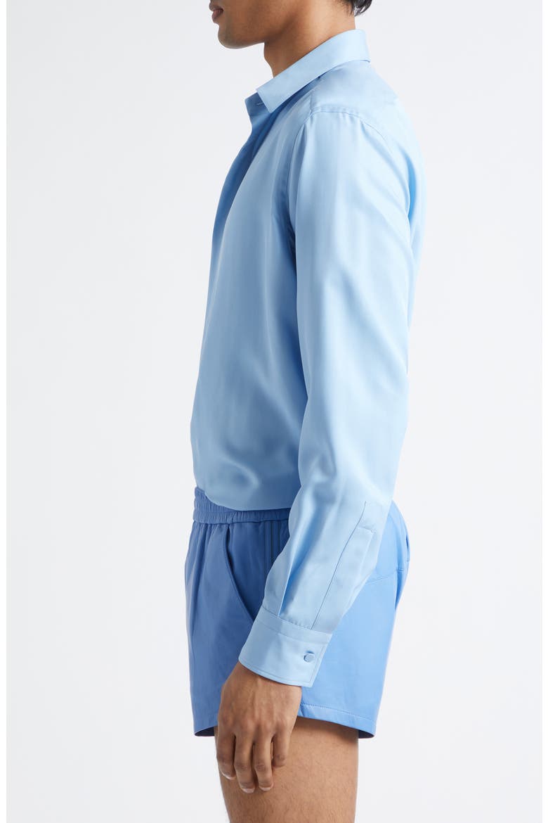 Lightweight Leather Shorts, Alternate, color, AZURE BLUE