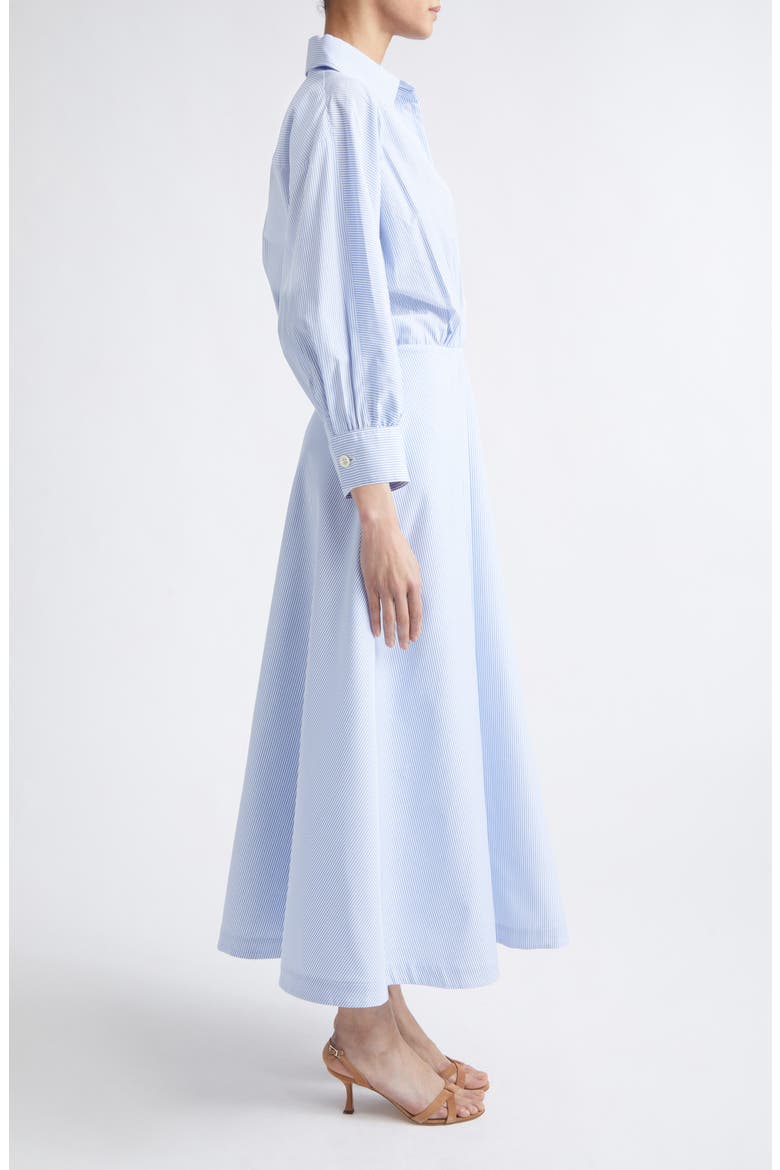 Eleanor Stripe Cotton Poplin Shirtdress, Alternate, color, CORNFLOWER STRIPE