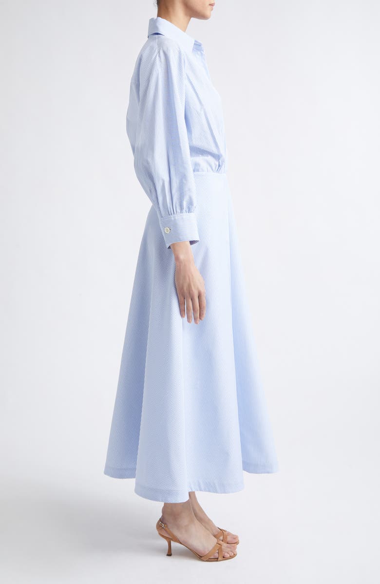 Altuzarra Eleanor Stripe Cotton Poplin Shirtdress, Alternate, color, Cornflower Stripe
