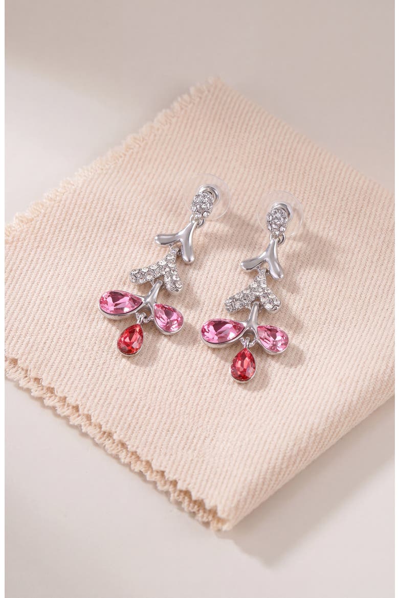 Elegant Sparkling Gem Drop Earrings, Alternate, color, Pink