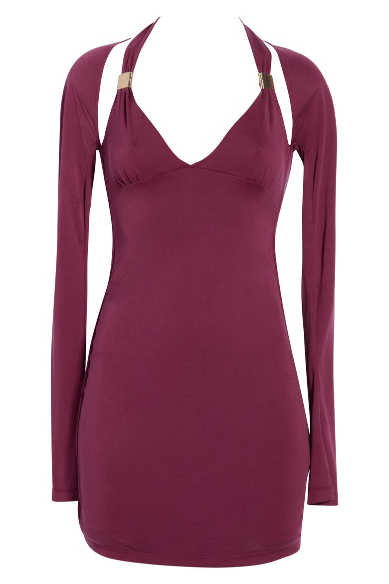 Leviva Long Sleeve Layered Minidress, Alternate, color, PURPLE