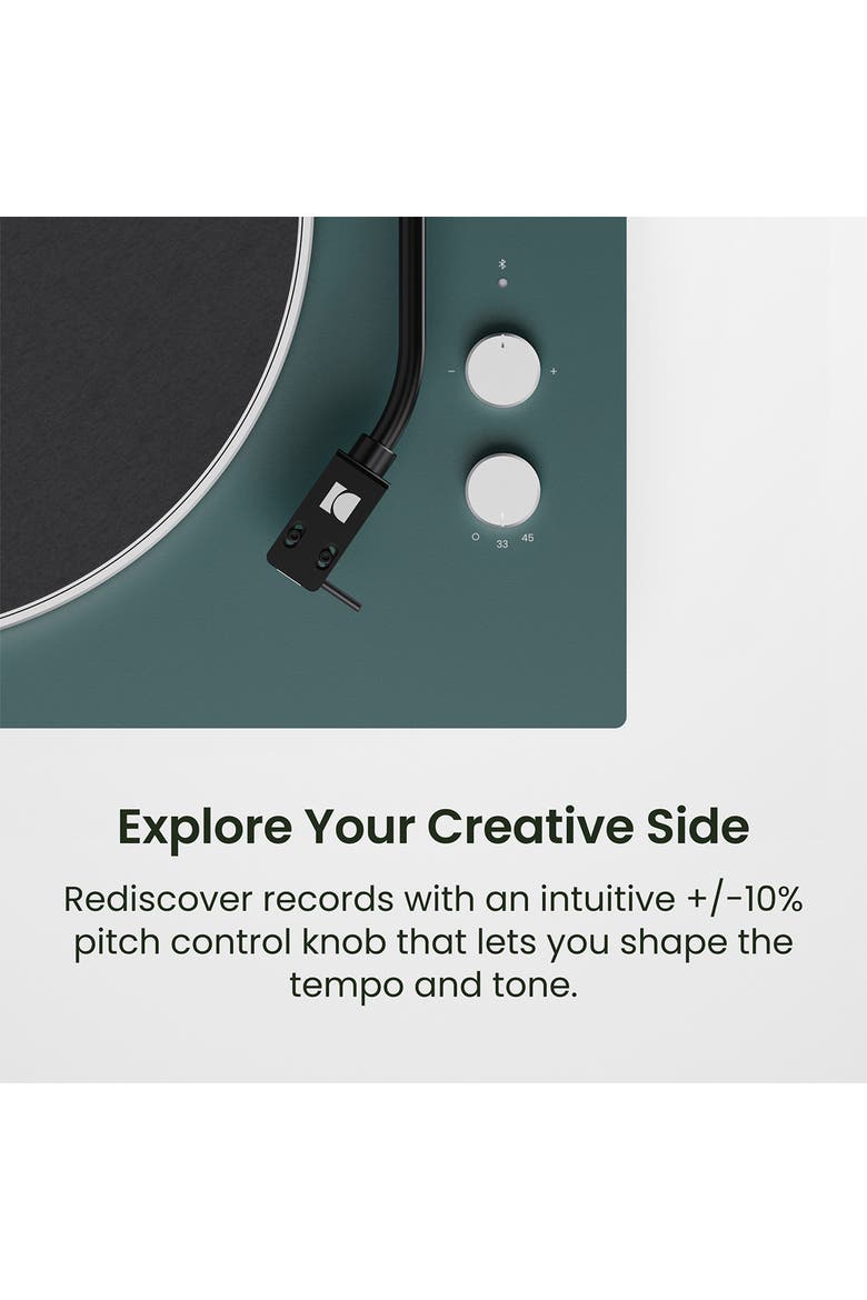OBI3 Bluetooth 5.3 Turntable with Built-In Preamp, Alternate, color, Green