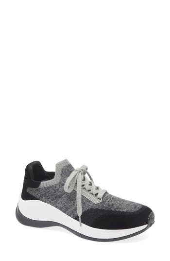 Karl Lagerfeld Paris Carsyn Knit Sneaker In Grey/black