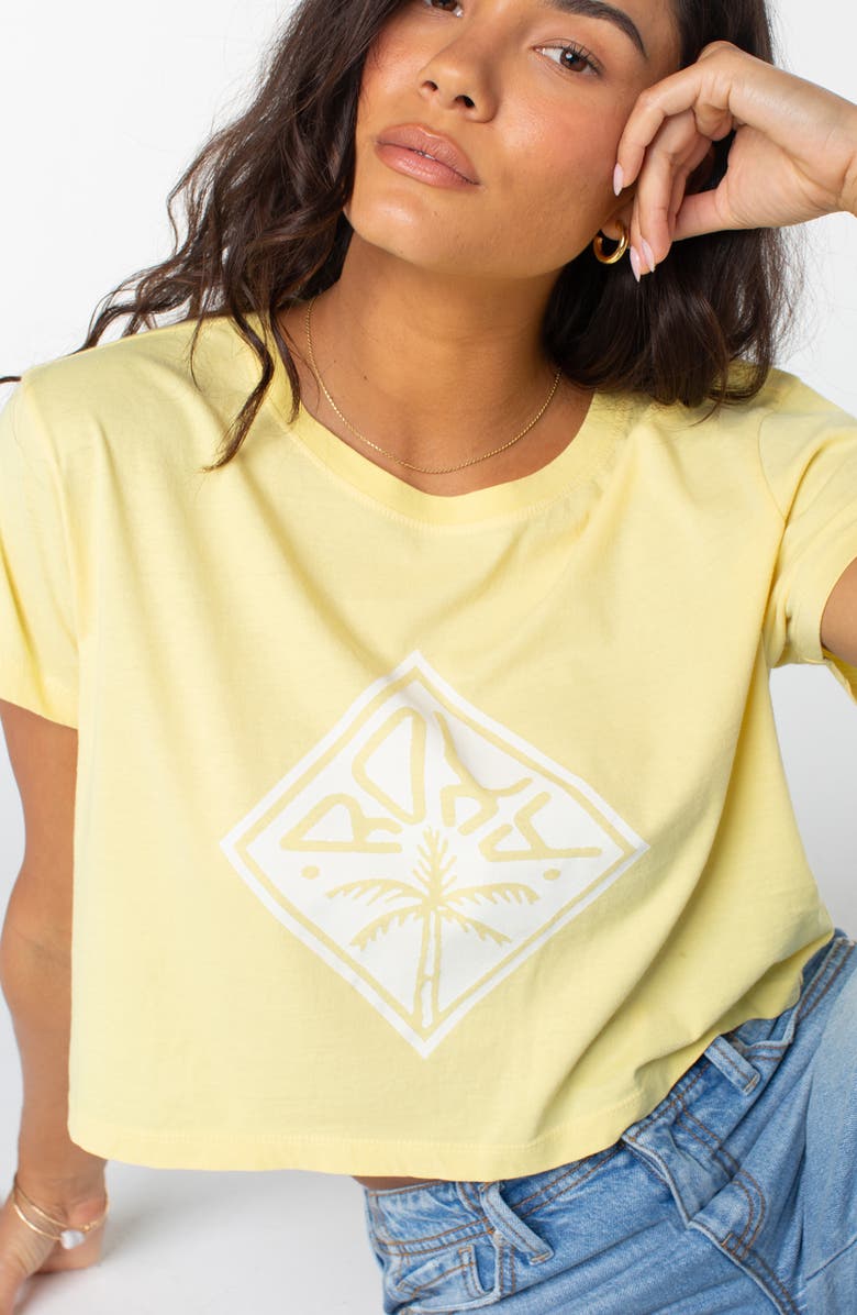 Roxy Wave Riders Cotton Crop Graphic T-Shirt, Alternate, color, Snapdragon Solid