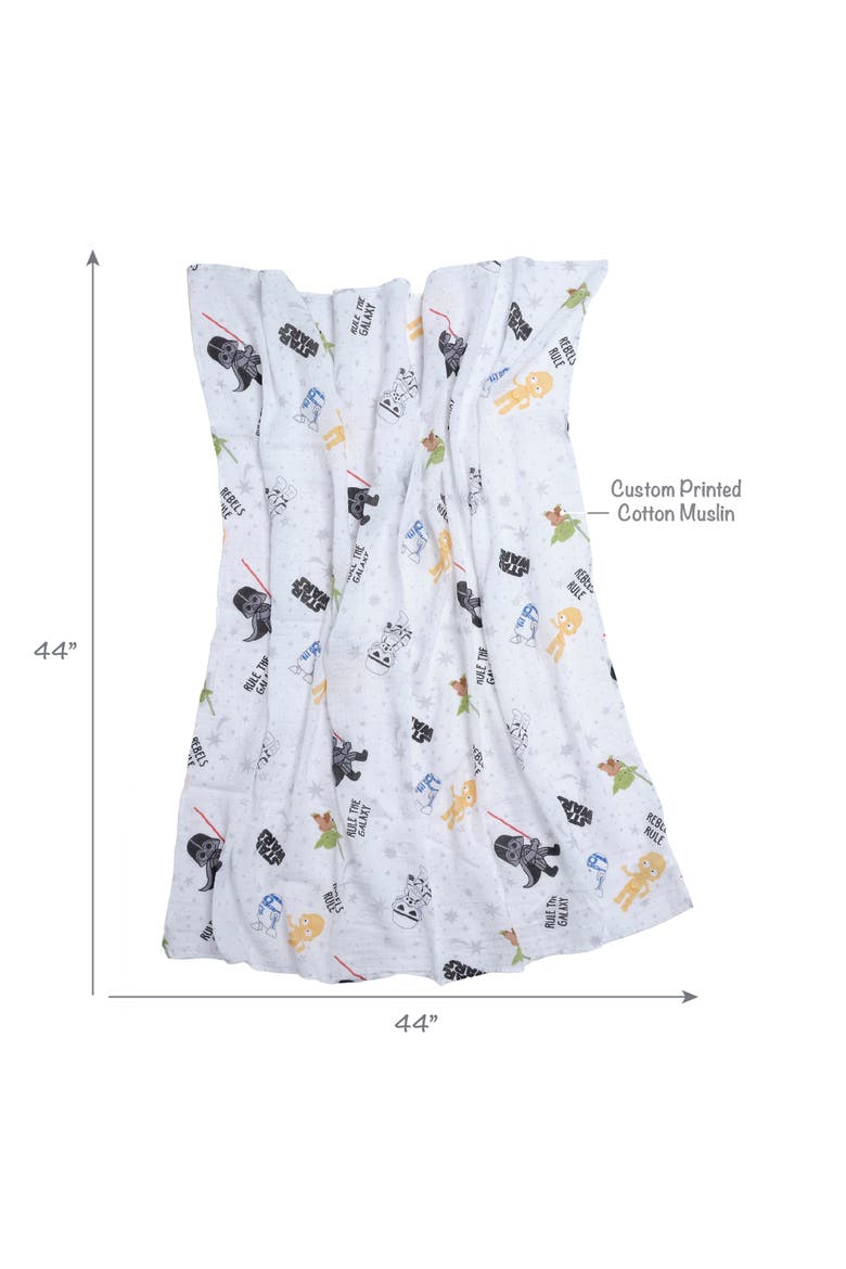 Star Wars 2-Pack Cotton Muslin Newborn Baby Swaddle Blankets, Alternate, color, Multicolor