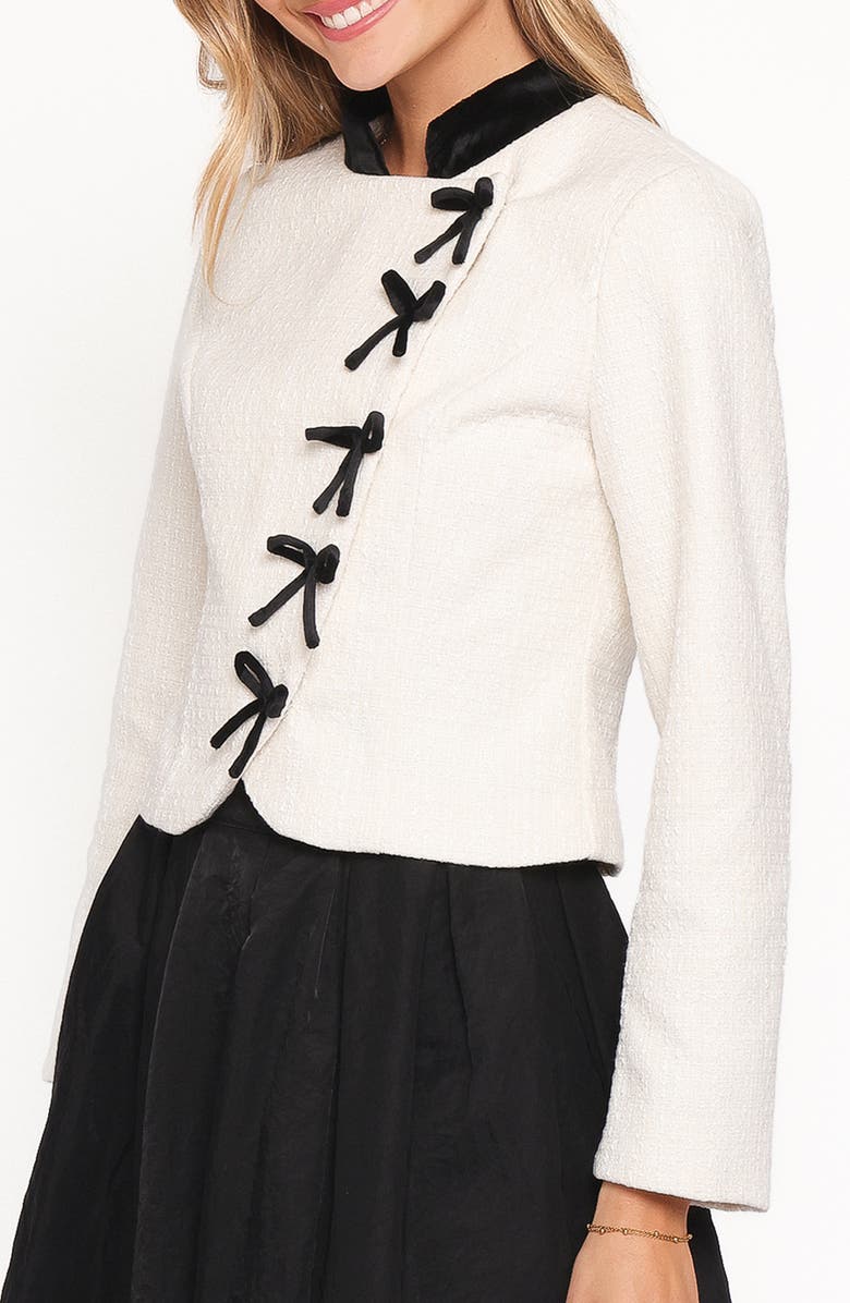 Petal & Pup Jorah Bow Detail Crop Jacket, Alternate, color, Cream