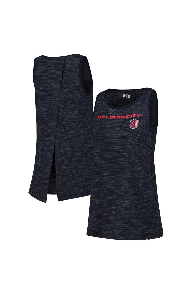5TH AND OCEAN BY NEW ERA Women's 5th & Ocean by New Era Navy St. Louis City SC Athletic Cross Back Tank Top, Main, color, Navy