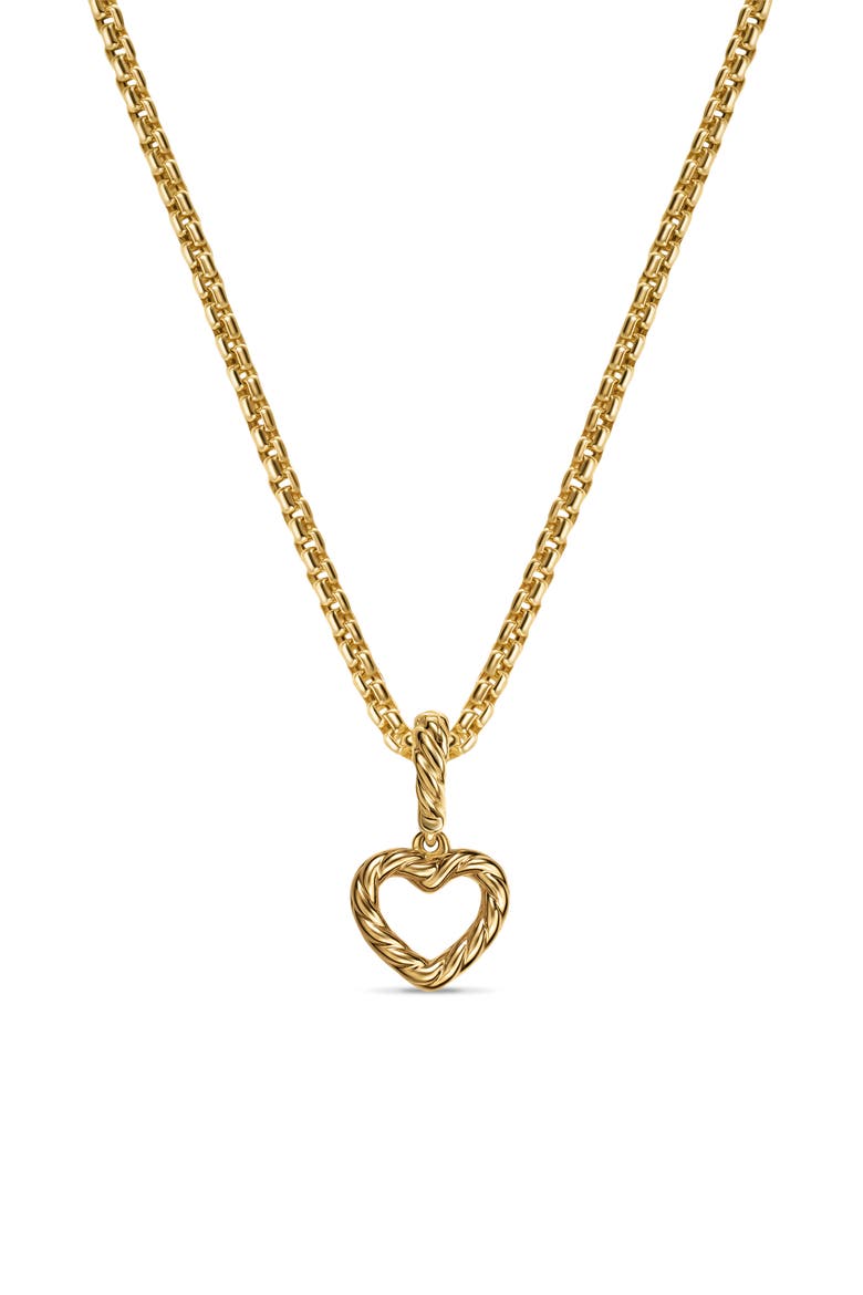 Micro Pavé Open Heart Enhancer in 18K Yellow Gold with Diamonds, 6.8mm, Alternate, color, DIAMOND