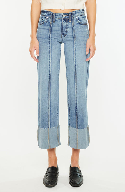 Margret Mid Rise Cropped Wide Leg Jeans