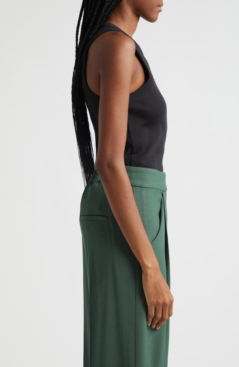 Veronica Beard Jordyn Stretch Cotton Rib Tank, Alternate, color, Black