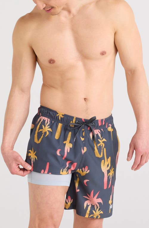 Saxx Oh Buoy 2n1 7-inch Volley Swim Trunks In Multi