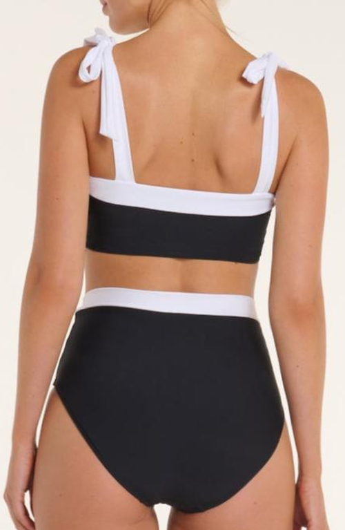 Hermoza Becca Tie Strap Two-piece Bikini Top In Black