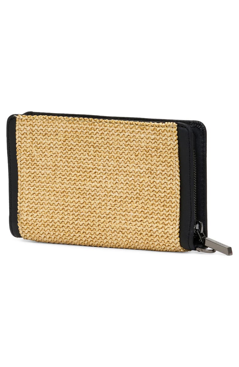 HAMMITT Bryant Wallet, Alternate, color, Noir Smooth Raffia/ Gunmetal