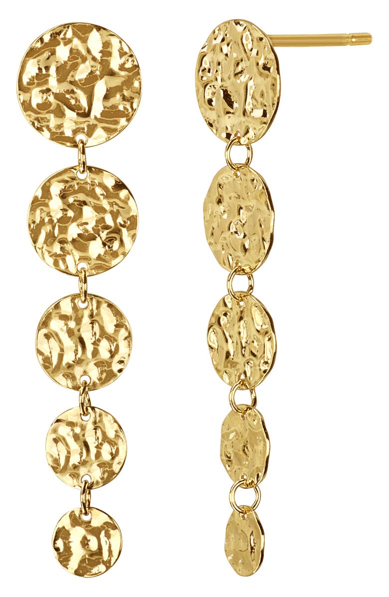 Bony Levy 14K Gold Hammered Disc Drop Earrings, Main, color, 14K Yellow Gold