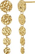 Bony Levy 14K Gold Hammered Disc Drop Earrings