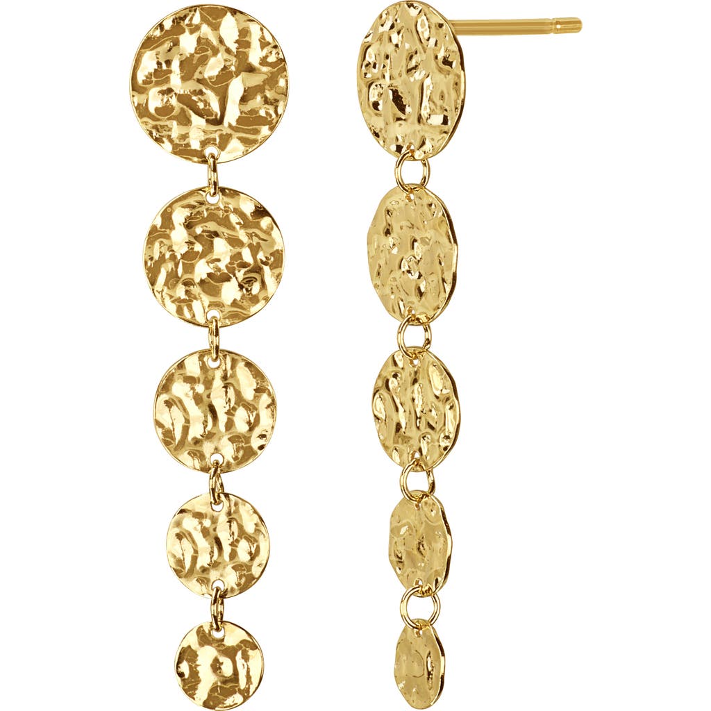 Bony Levy 14k Gold Hammered Disc Drop Earrings In Gold