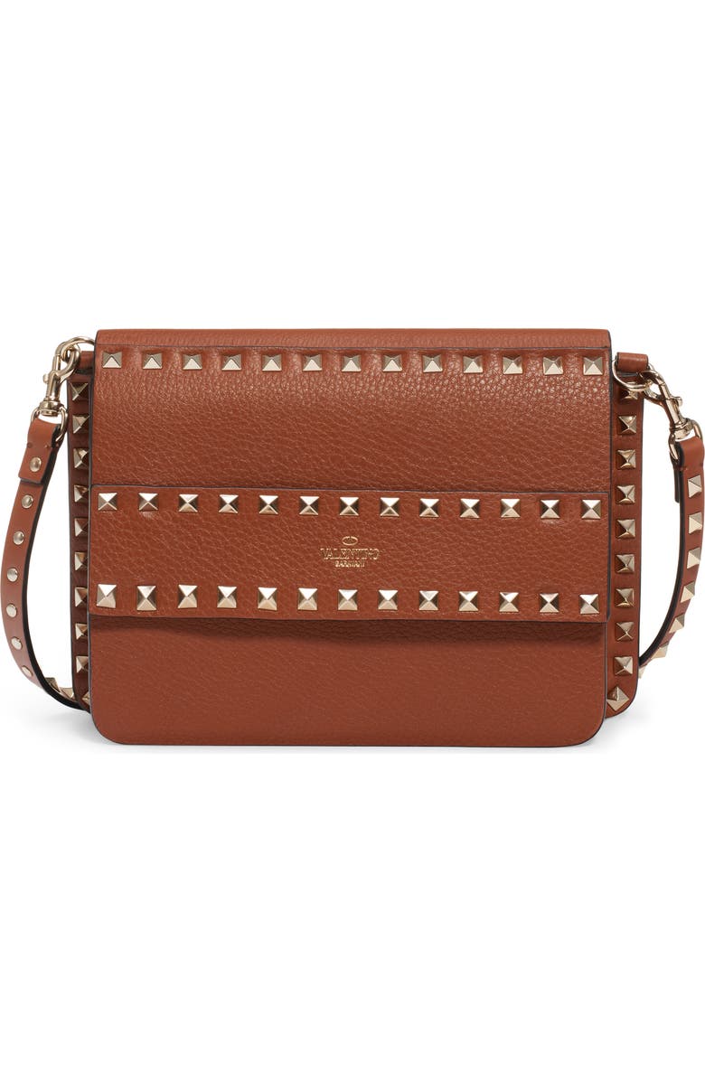 Valentino Garavani Small Rockstud Calfskin Leather Shoulder Bag, Main, color,