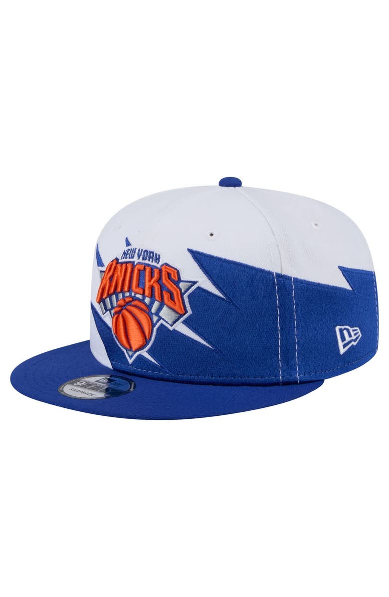 New Era Youth New Era White New York Knicks Jagged 9FIFTY Snapback Hat, Main, color, 