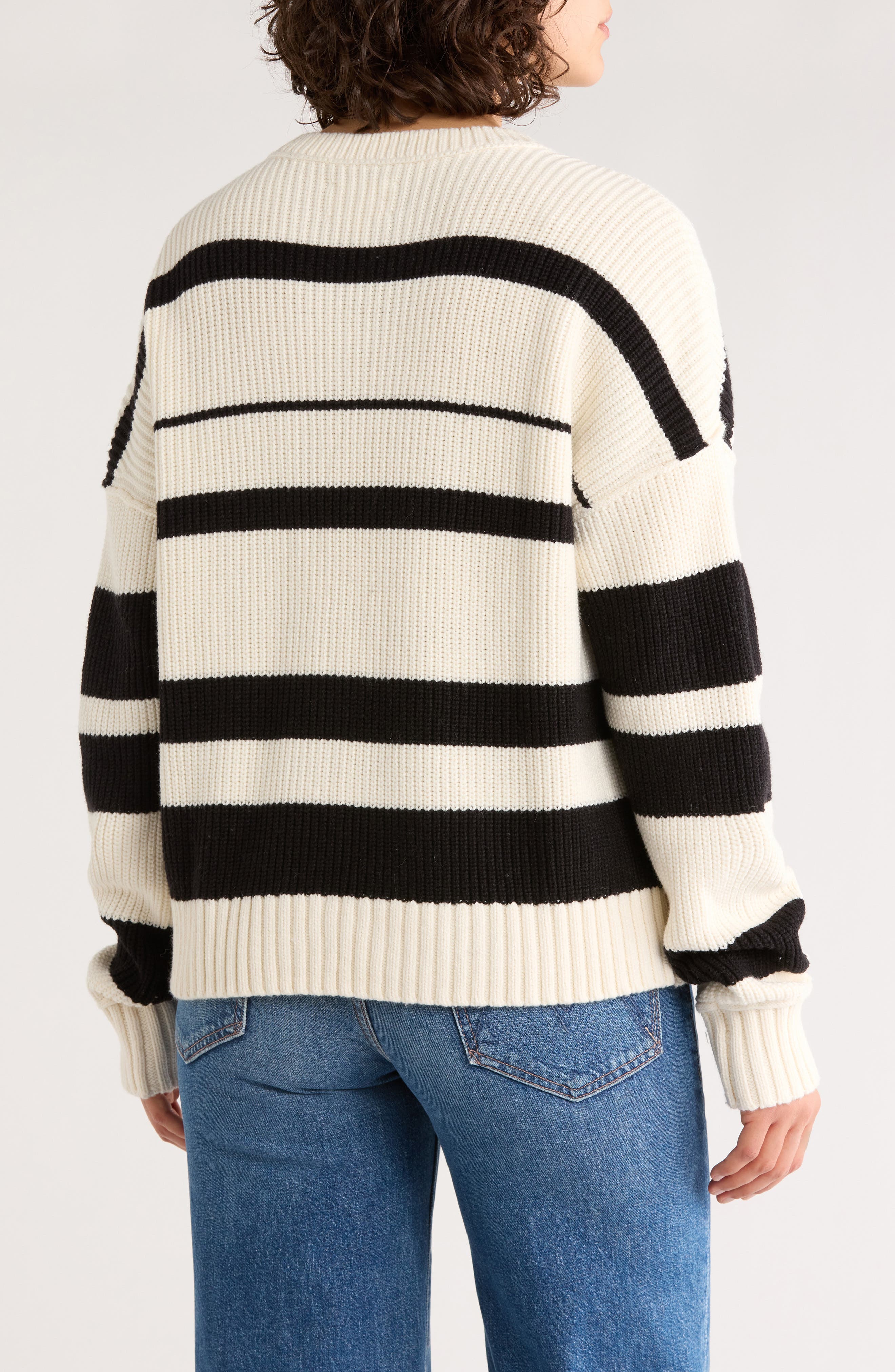 Notch Neck Cotton Blend Sweater - image 2