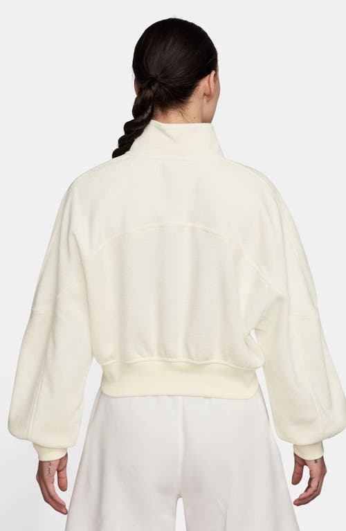 Jordan Flight Fleece Quarter Zip Crop Sweatshirt In Neutral