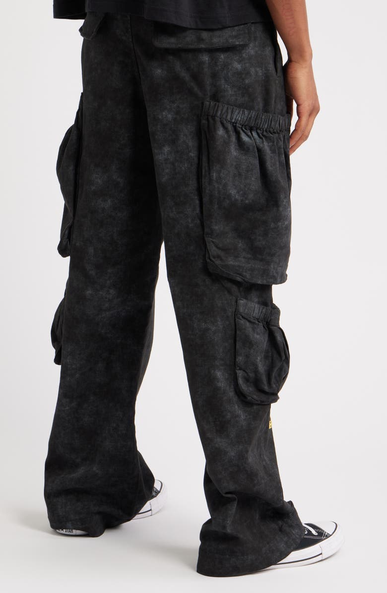 HONOR THE GIFT Wide Leg Cotton Twill Cargo Pants, Alternate, color, Black