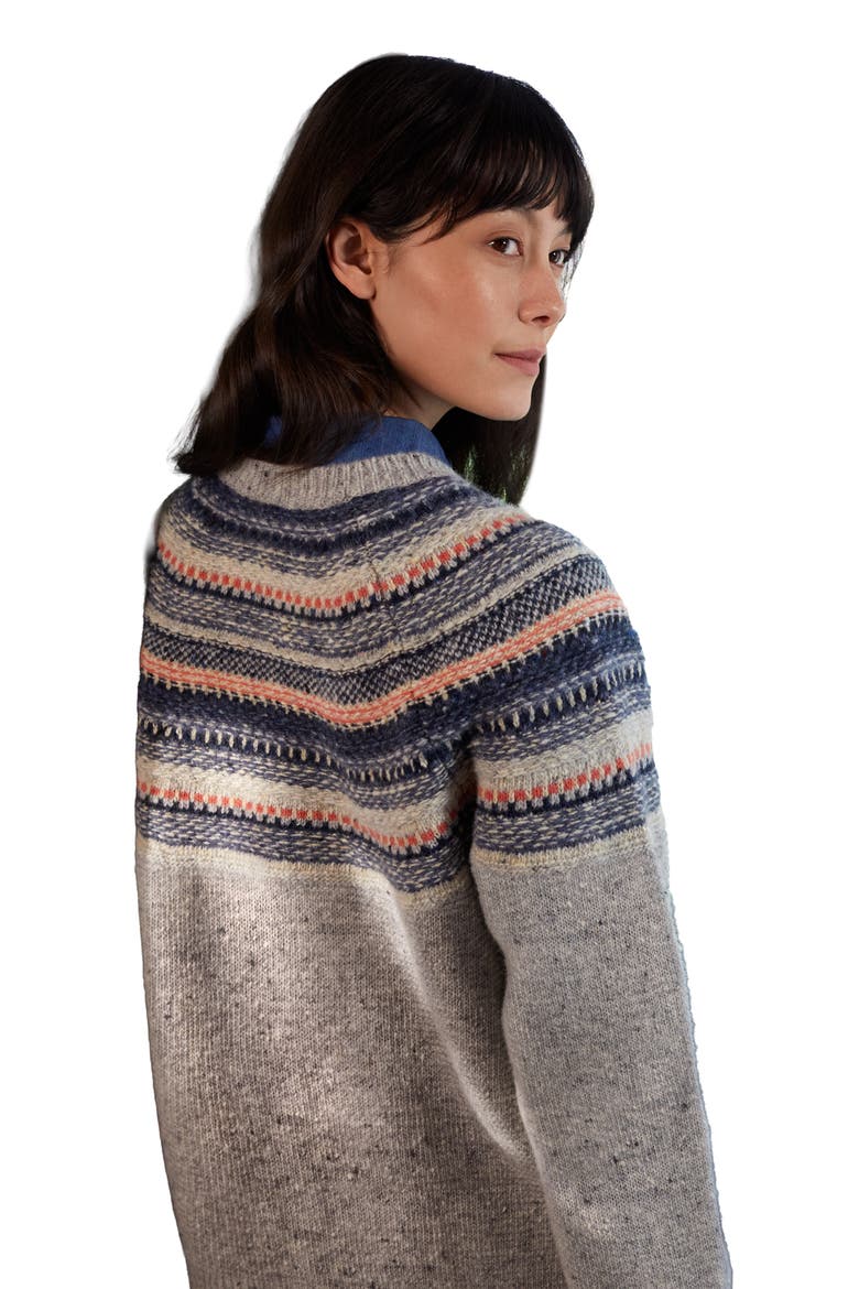 Stitchy Stripe Yoke Sweater, Alternate, color, Skylight Multi