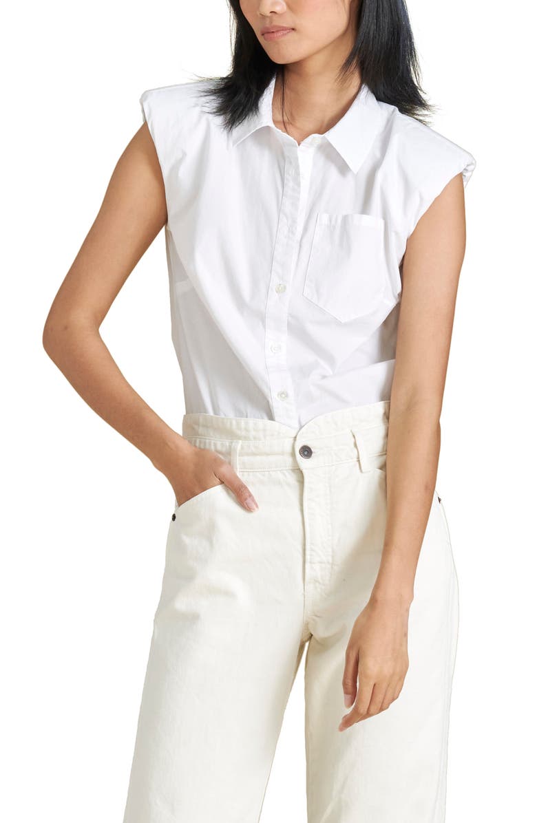 Veronica Beard Kat Strong Shoulder Shirt, Main, color,