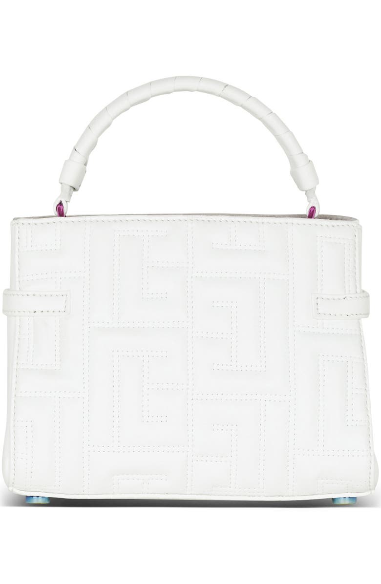 Balmain B-Buzz 22 Monogram Leather Top Handle Bag, Alternate, color,