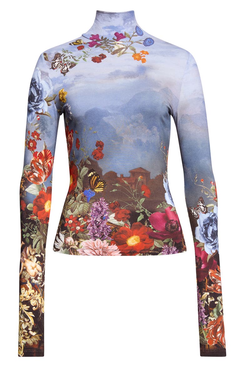 Delaina Turtleneck Top, Alternate, color, ALPINE DAWN