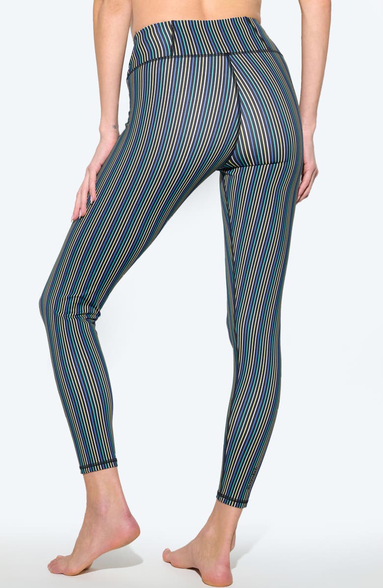 Spiritual Gangster Aura Lotus Stripe 7/8 Leggings, Alternate, color, Black Multi