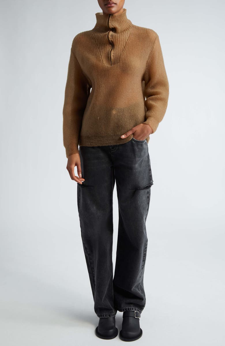 Maison Margiela Ripped Side Cutout Jeans, Alternate, color, Black Washed