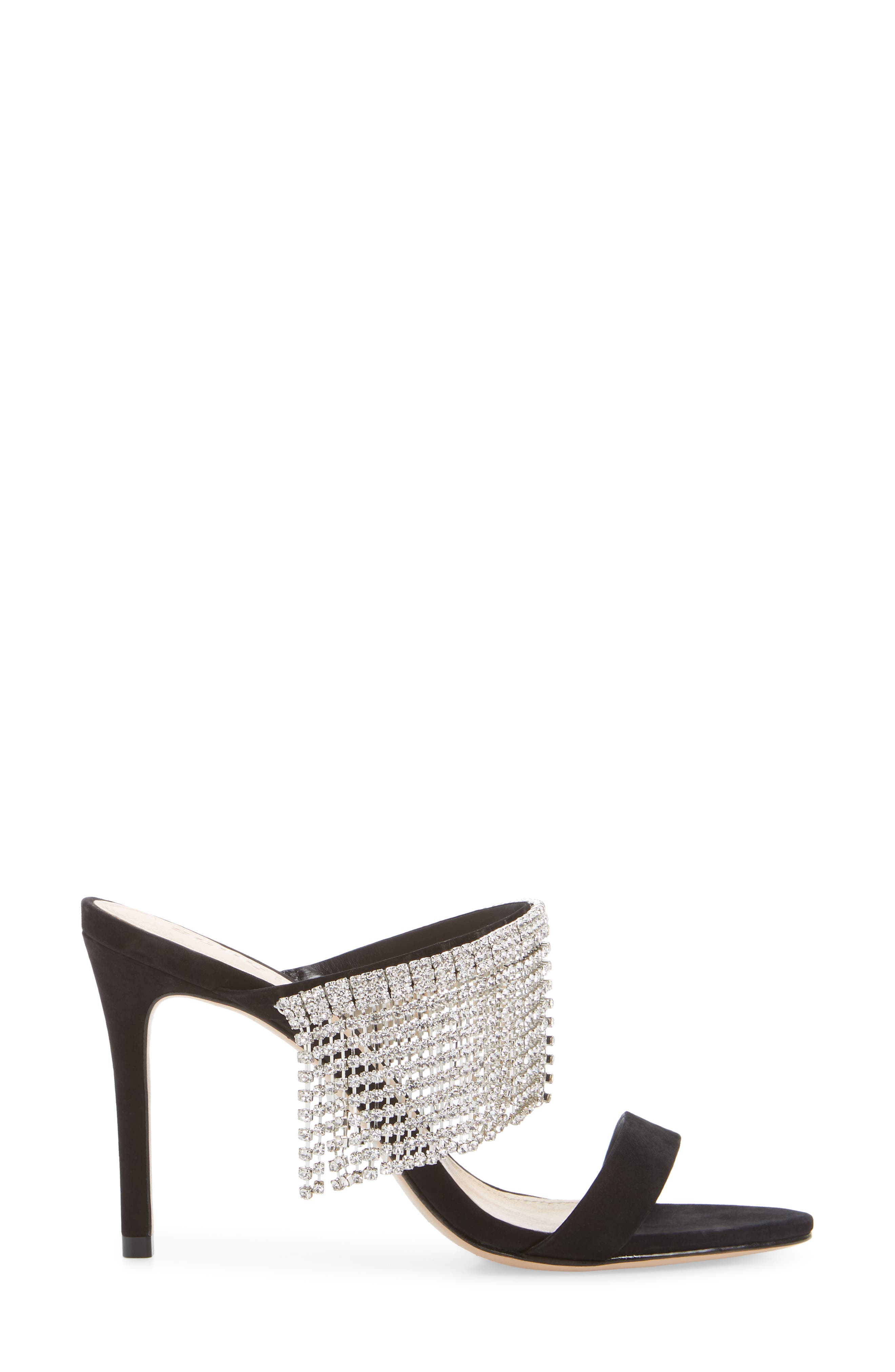 Schutz Sania Crystal Fringe Slide Sandal, Alternate, color, 