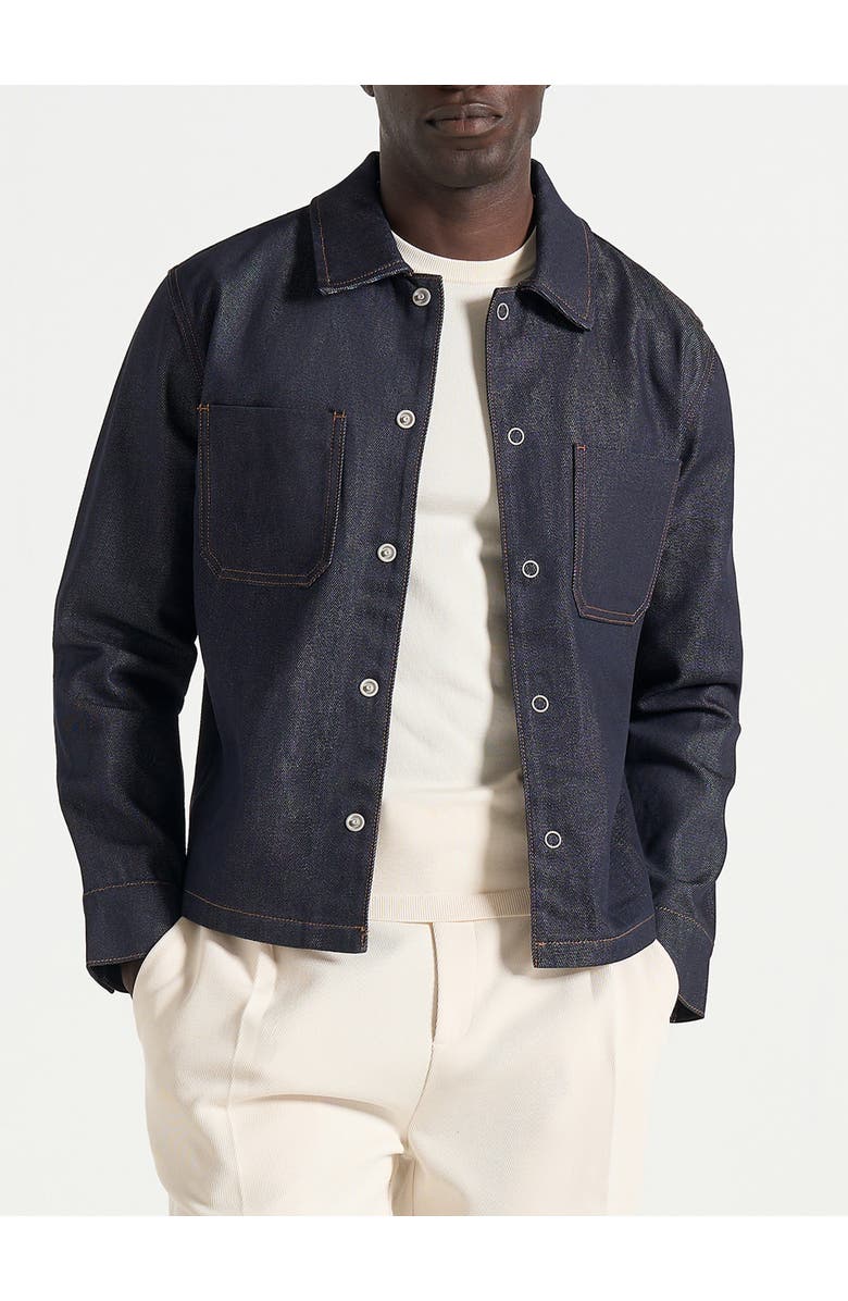 Manière De Voir Asher Unisex Denim Shirt, Alternate, color, Indigo