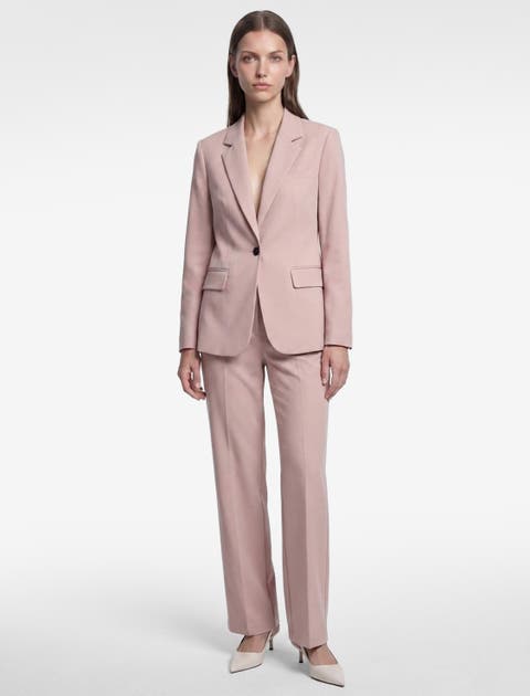Long Sleeve Notched Lapel Blazer