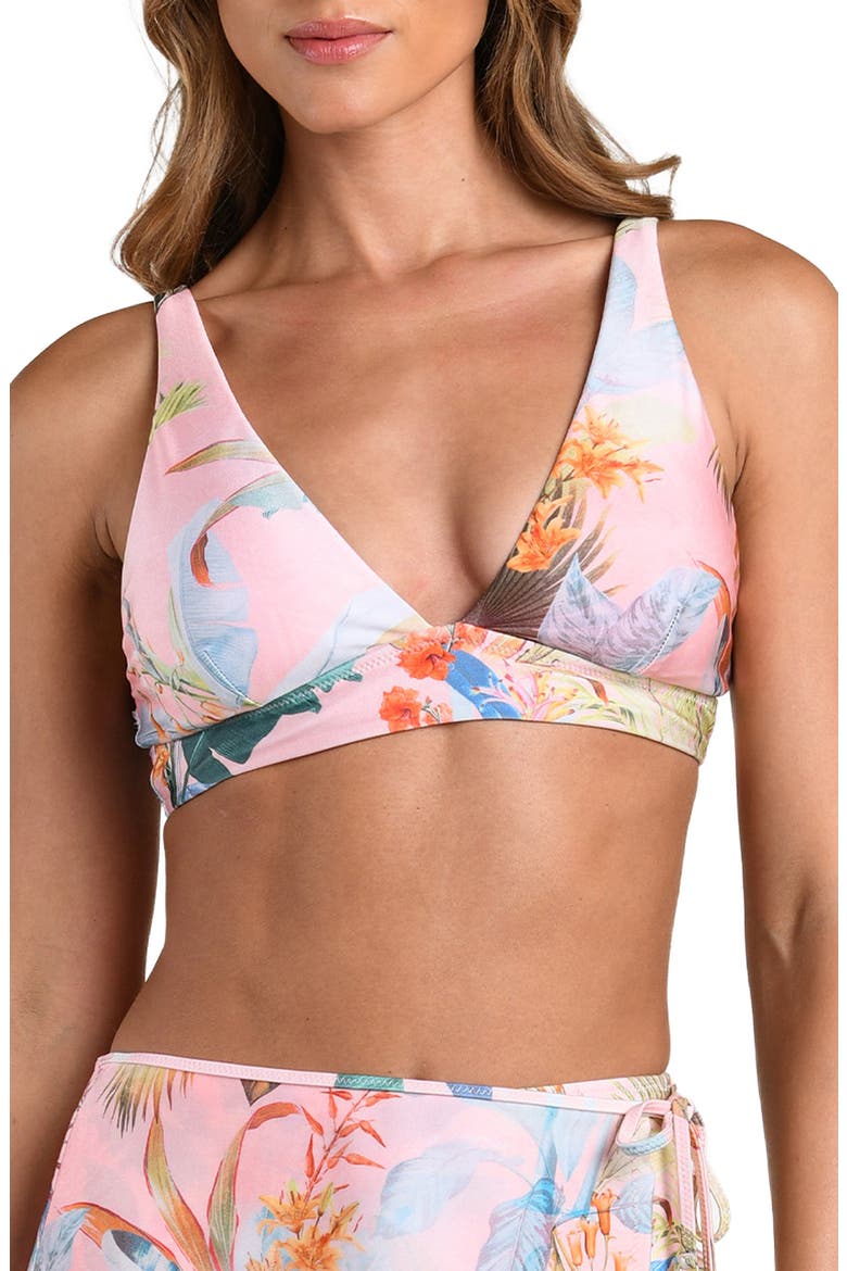 Lexie Colorful Palm Bikini Top, Main, color, PINK MULTI