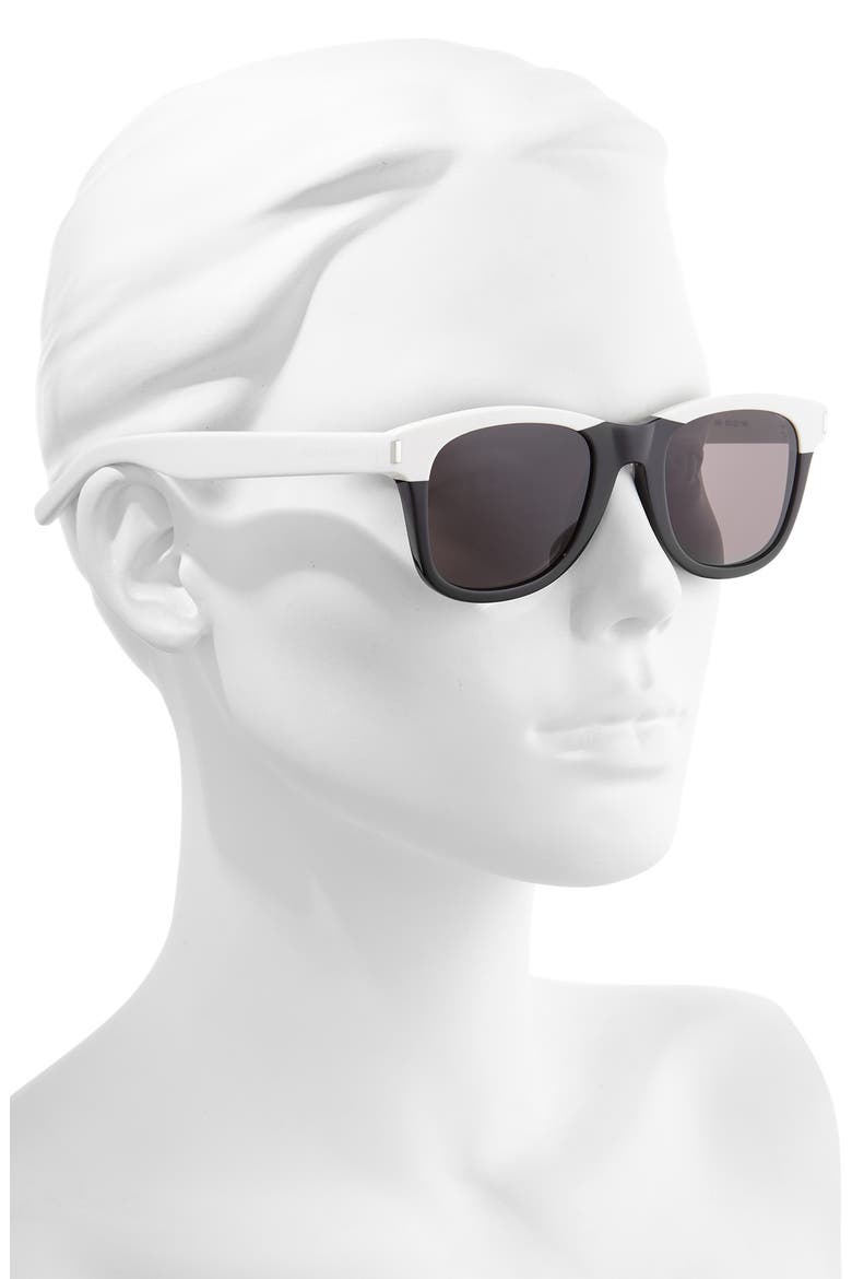 50mm Sunglasses, Alternate, color, SHINY BLACK/ IVORY/ BLACK