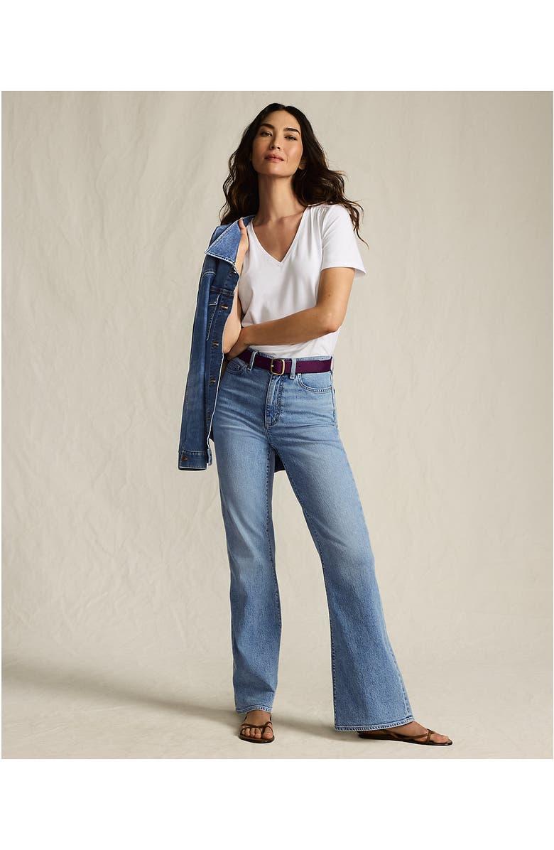 Lands' End Soft Denim High Rise Classic Flare Jeans, Alternate, color, 