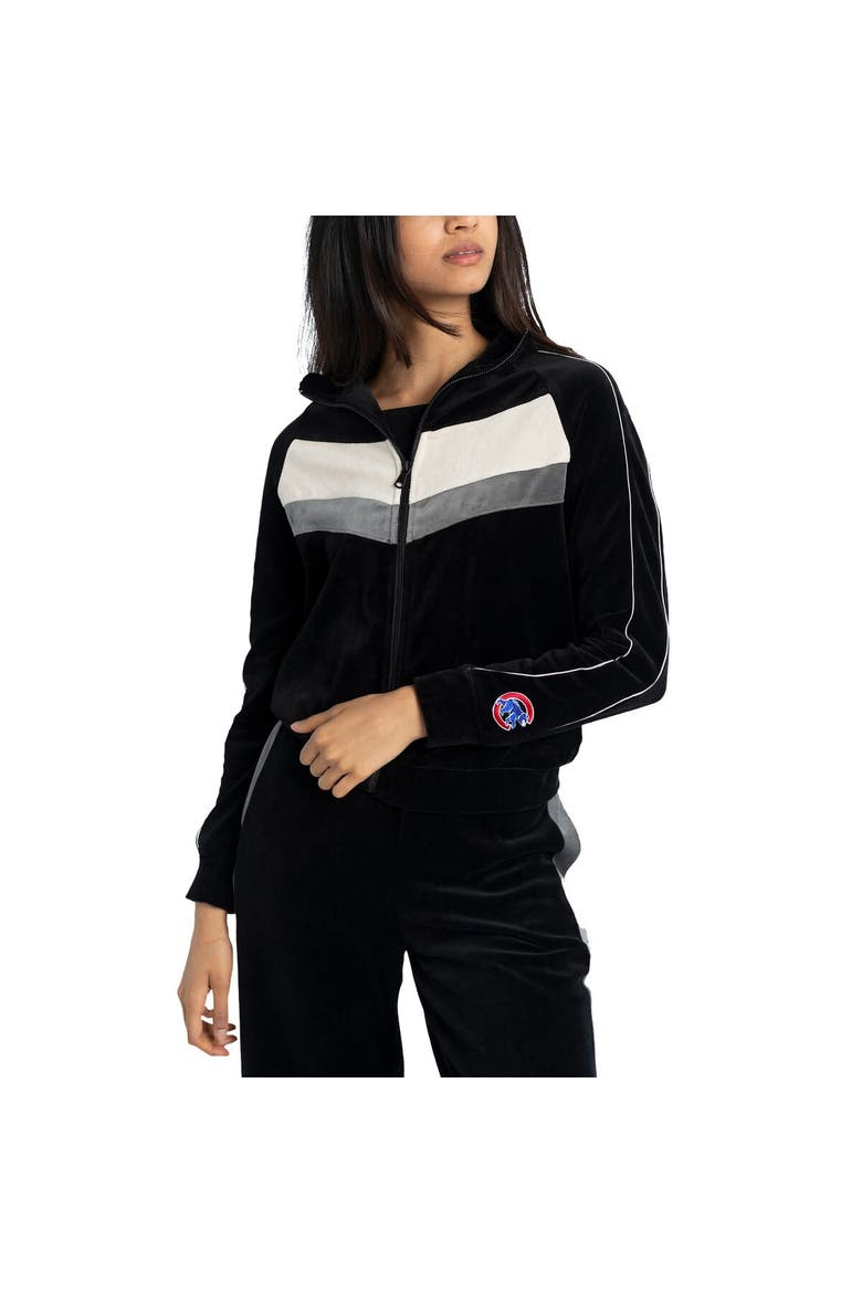 Women's Lusso Black Chicago Cubs Nixie Raglan Full-Zip Jacket, Main, color, Black