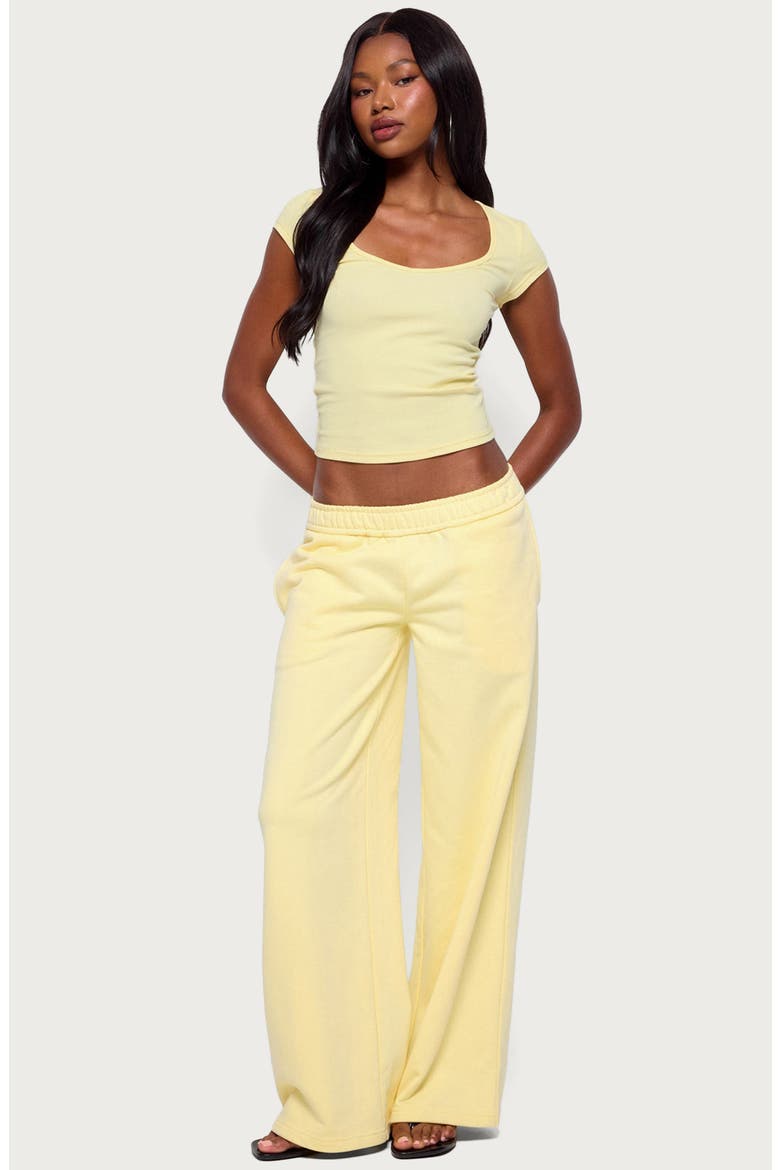 Chari Scoop Neck Stretch Cotton Rib Top, Alternate, color, YELLOW