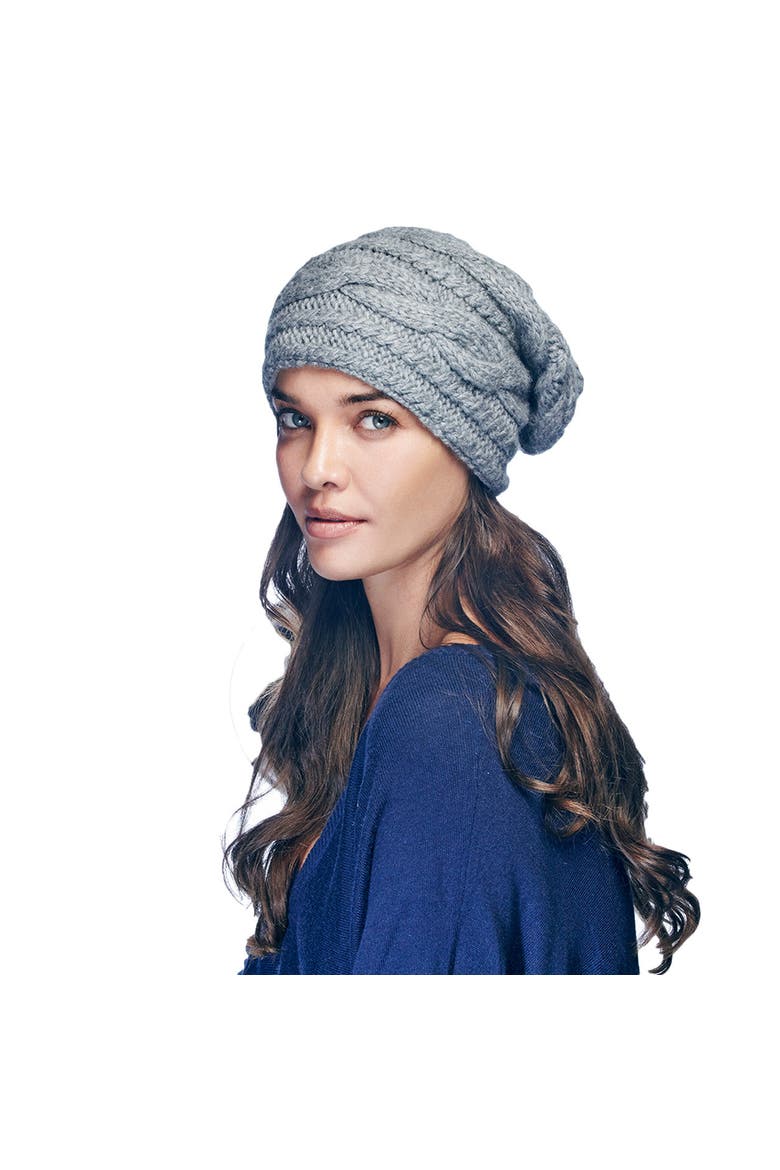 Triple Braid Cable Slouch, Alternate, color, Ash