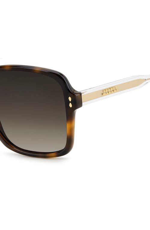 Isabel Marant 58mm Gradient Square Sunglasses In Havana/brown Sf